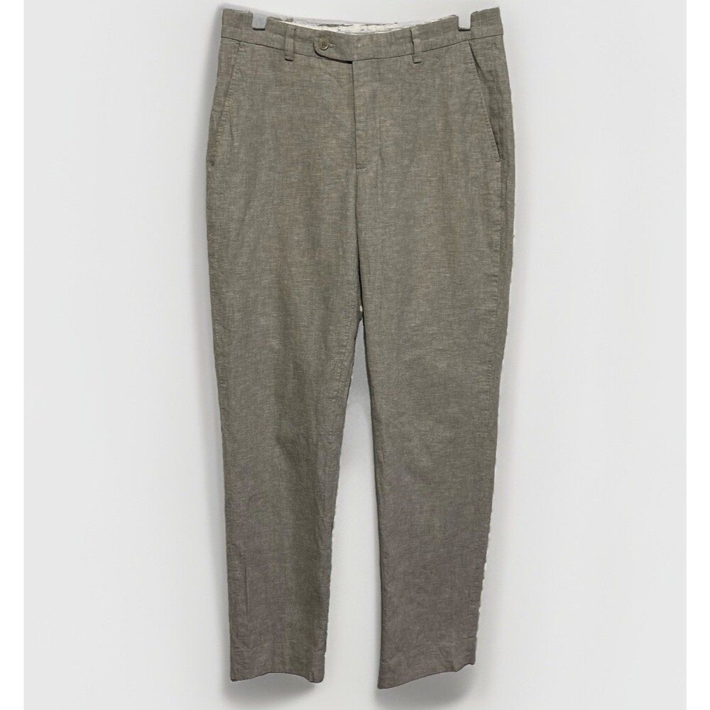 Joseph Abboud Linen Blend Pants Mens 32x32 Sand Color Lightweight Summer